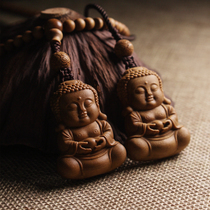 Pure natural Old Mountain sandalwood baby Buddha safe Buddha pendant protection Xiaofeng Buddha body protection child necklace