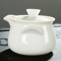 White porcelain hand-grabbing Pot Cup jade porcelain kung fu tea set Tea Bowl teapot ceramic three-top bowl Boutique Accessories