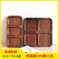 Clearance Japanese wooden tray Acacia Wood split dinner plate fruit plate snacks pastry plate Wood tableware