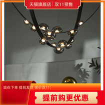 Restaurant chandelier 2021 new modern minimalist designer models Nordic creative personality fashion atmospheric leather chandelier