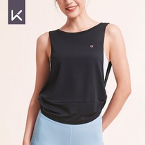 Keep fitness vest female speed dry nude sleeveless loose sport blouse breathable hood T-shirt yoga 13345