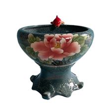 Jingdezhen new ceramic small desktop automatic circulation filter spray open rich fish tank decorative ornaments basin