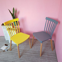 Nordic Net Red Windsor Chair Nordic Plastic Dining Chair Home Backrest Chair American Restaurant Restaurant Cafe Chair