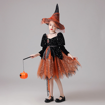 Halloween costume children witch costume performance costume princess dress Baby girl dress cosplay kindergarten