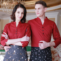 Waiters overalls short sleeves womens mens meals coffee shops dessert shops uniforms long sleeves