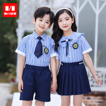 Kindergarten garden uniforms summer costumes light sky blue suits Childrens Day class uniforms graduation summer school uniforms