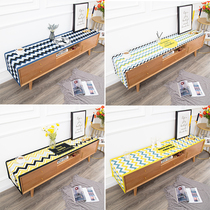 Nordic waterproof TV cabinet cover dustproof tablecloth rectangular table flag tablecloth tea table mat cotton linen fabric