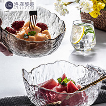 LO GULEYA day style glass salad bowl creative transparent dessert bowl fruit pan transparent sweet bowl fruit bowl