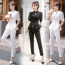 Zhang Cai Feiyue skirt top slim 2021 summer fashion personality trend lotus leaf lace trousers two-piece set