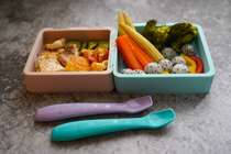 Taiwan Imports 2angels Puzzle Plate Silicone Supplementary Food Baby Tableware Out Eating Bowl Breakfast Wheat Bowl