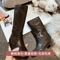 Shi Pea Jiao Ma custom womens shoes warm winter plus velvet small boots Joker foreign thin velvet leather boots