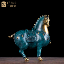 New Chinese pure copper horse ornaments creative home living room tea shop retro Tang horse decorations horse to successful gifts