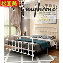 Nordic ins net celebrity bed Simple modern 1 8m double bed 1 5 golden single bed Bedroom Princess wrought iron bed