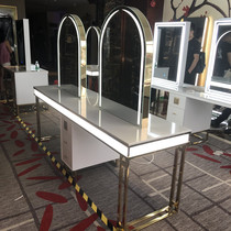 Beauty Hair Shop Mirror Desk Net Red Tape Lamp Hairdressingdesk Hair Salon Special Floor Single-Sided with Lights shadow House Cosmetic Mirror Table