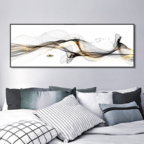 New Chinese ribbon line curve Crystal porcelain painting modern simple abstract decorative frame living room bedroom bedside painting