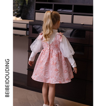 Girl set autumn 2021 children Foreign style Net red fashionable childrens clothing female baby original autumn dress two-piece set