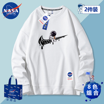 NASA co-branded tide brand 2022 autumn new sweater round neck print male and female students big childrens clothing loose autumn clothing