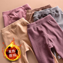 Baby De velvet Johns childrens self-heating warm pants thick childrens middle-aged trousers thick wear autumn and winter