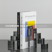 Modern simple natural frosted crystal steps Book file decoration Model room sales office Study desk soft decoration