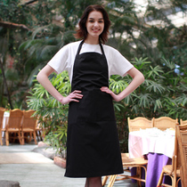 Korean home apron men long kitchen work apron bar coffee Western restaurant hanging neck work clothes apron