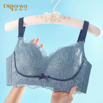 Dai Gehuas new color latex underwear womens thin non-steel ring sexy lace large size big chest small text bra