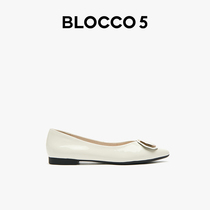 blocco5 single shoe summer female grandma shoes flat bottom shoe woman fashion square with style temperament shallow mouth single shoe summer flat bottom