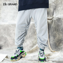 ZBJ washed sports pants 2019 new casual trousers mens tie pants national tide sports pants loose Tide brand men and women