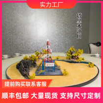 New Chinese turntable in the middle of the Hotel big round table decoration table flower round miniature landscape dining table table setting