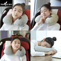 Neck inflatable u-shaped pillow Portable neck pillow u-shaped cervical spine train plane sleeping pillow Travel pillow Nap pillow