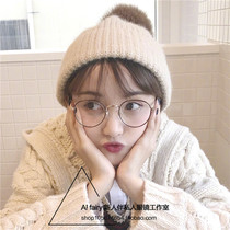 Korean version ulzzang Lin Xiaozhai with flat mirror glasses female retro small face Phnom penh myopia mirror frame blue light