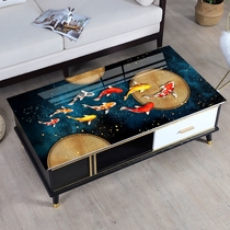 Coffee table cushion tablecloth Western style Noble light luxury Modern net red Creative soft glass printing Waterproof anti-oil anti-scalding silicone