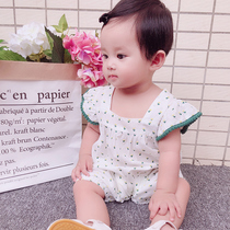 Newborn baby Summer short sleeve jumpsuit thin cute baby girl princess clothes summer toddler out