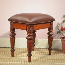 American full solid wood carving makeup stool changing shoes stool European dressing table stool dressing stool stool boutique furniture furniture