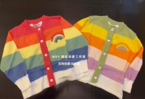 MXY 2020 spring and summer new rainbow striped knitted fine needle cute girl sunscreen cardigan coat