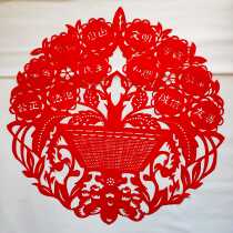 Explosive red socialist core values paper-cut window flower decoration painting handmade finished product 60cm large