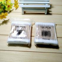 Hot-selling sanitary napkin sign double-headed wooden rod cotton swab eye and lip makeup remover cotton swab makeup remover cleaning plastic rod cotton swab stick