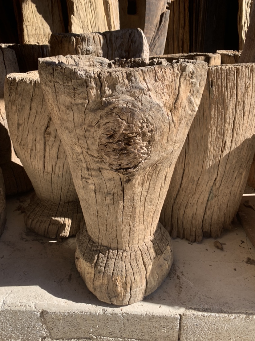 Yunnan weathered wood pendulum pieces old oak wood pair nest hardwood Zen space simple solid wood flower pots retro wind-Taobao