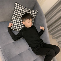 Fan Xiaofan 2019 winter new childrens clothing childrens self-heating De Velvet home clothes set boys pajamas tide