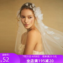 New Korean style European and American handmade hot flower bride wedding wedding veil Wedding photo headdress super fairy veil