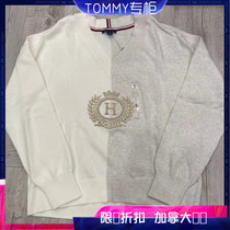 Event price Canada Direct mail tommy Lady Knitted Sweatshirt College Embroidered Wheat Ear Collared V Collar
