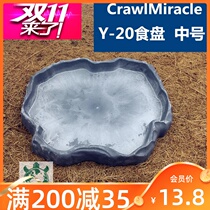 Reptile box tortoise radiation food plate food basin Lizard horned frog palace drinking plate water basin Yellow edge turtle dinner basin