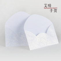 (6 x10cm) concave and convex texture pattern pearlescent envelope personality White can be customized logo ice white rose pattern