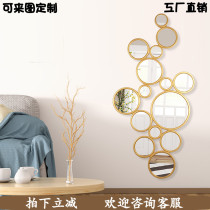 Round combination wall stickers decorative mirror simple wall decoration living room dining room porch bedroom background wall wall hanging mirror