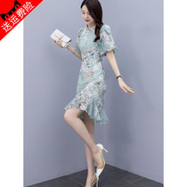 2021 Fashion big code Retro high-end middle and long style Temperament Celebrities womens clothing High level Sensation Casual Goddess Van