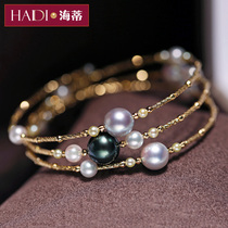 Heidi Jewelry Yunshan full AKOYA seawater pearl Tahiti Black Pearl multi-layer bracelet G18K bracelet