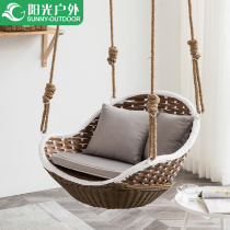Sunshine outdoor rattan basket rattan chair indoor hanging chair adult indoor swing swing basket chair home indoor hanging basket