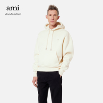 The AMI mens unisex 22 new Fall Winter Love Cotton-blend solid colour simple casual hooded heavy sweatshirt
