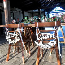 Wedding decorations Mori wedding chair back decoration wedding chair logo decoration bride and groom bride logo listing