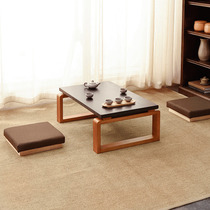 Floating Window Small Table Day Style Tea Table Tatami Dwarf Table Sitting Ground Floor Terrace Table Collapsible Home Zen Style Tea Table Solid Wood Table