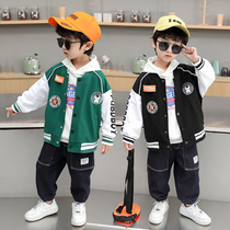 2022 new boy spring autumn suit 2022 new ocean gas medium and small children in Korean version casual baseball clothes jacket